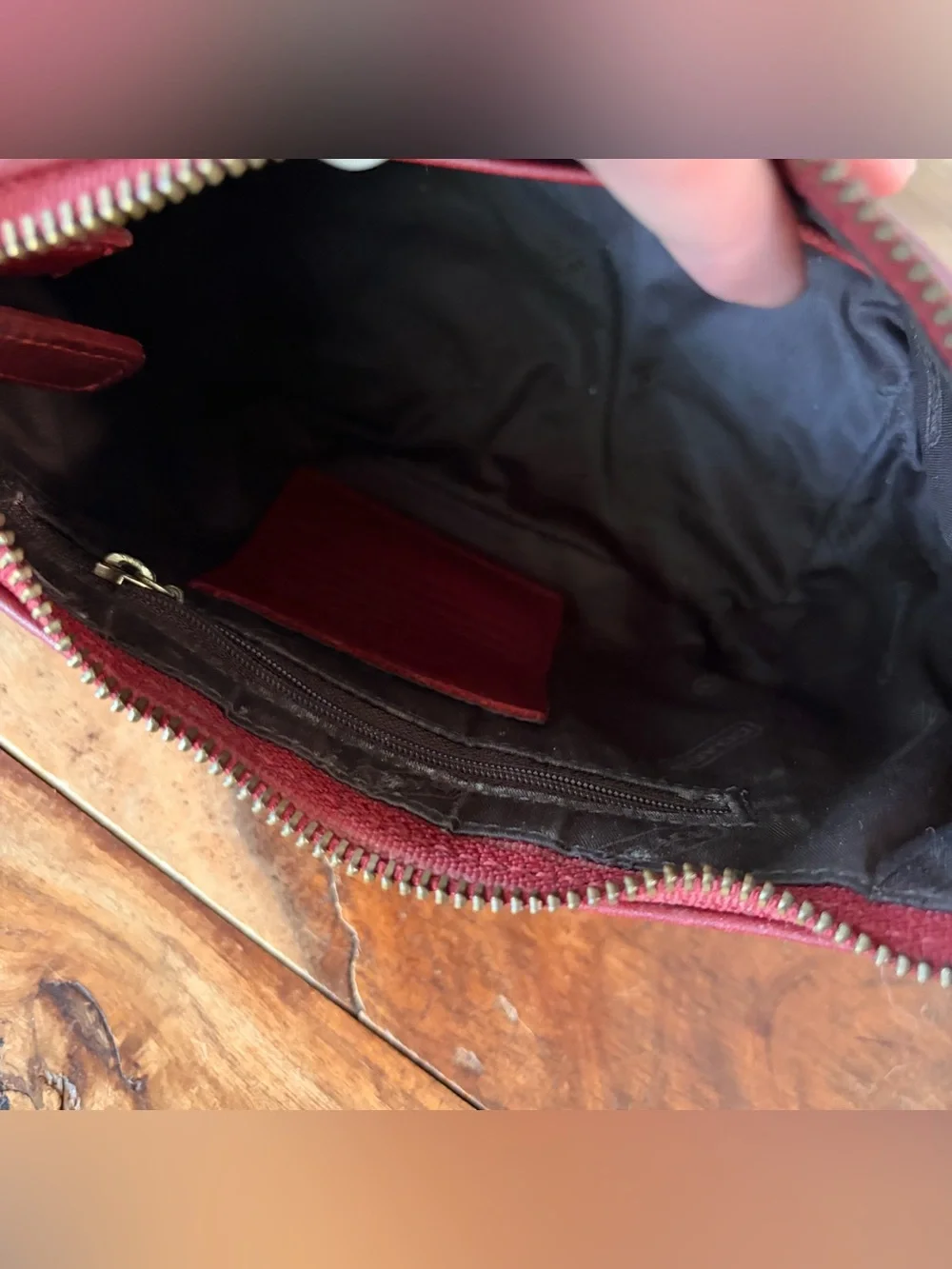 Vintage Coach Coach 9844 Demi Hobo Baguette Shoulder Bag Red Leather